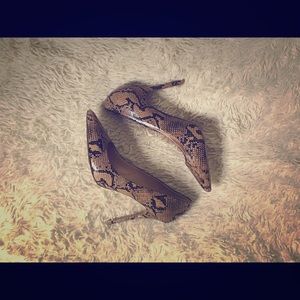Faux snake skin heels